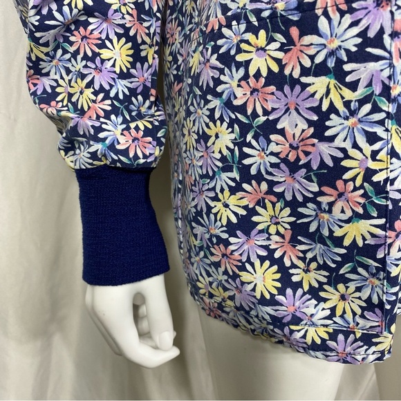 Aramark Uniforms Floral Print Scrubs Nurses Jacket - Picture 3 of 7